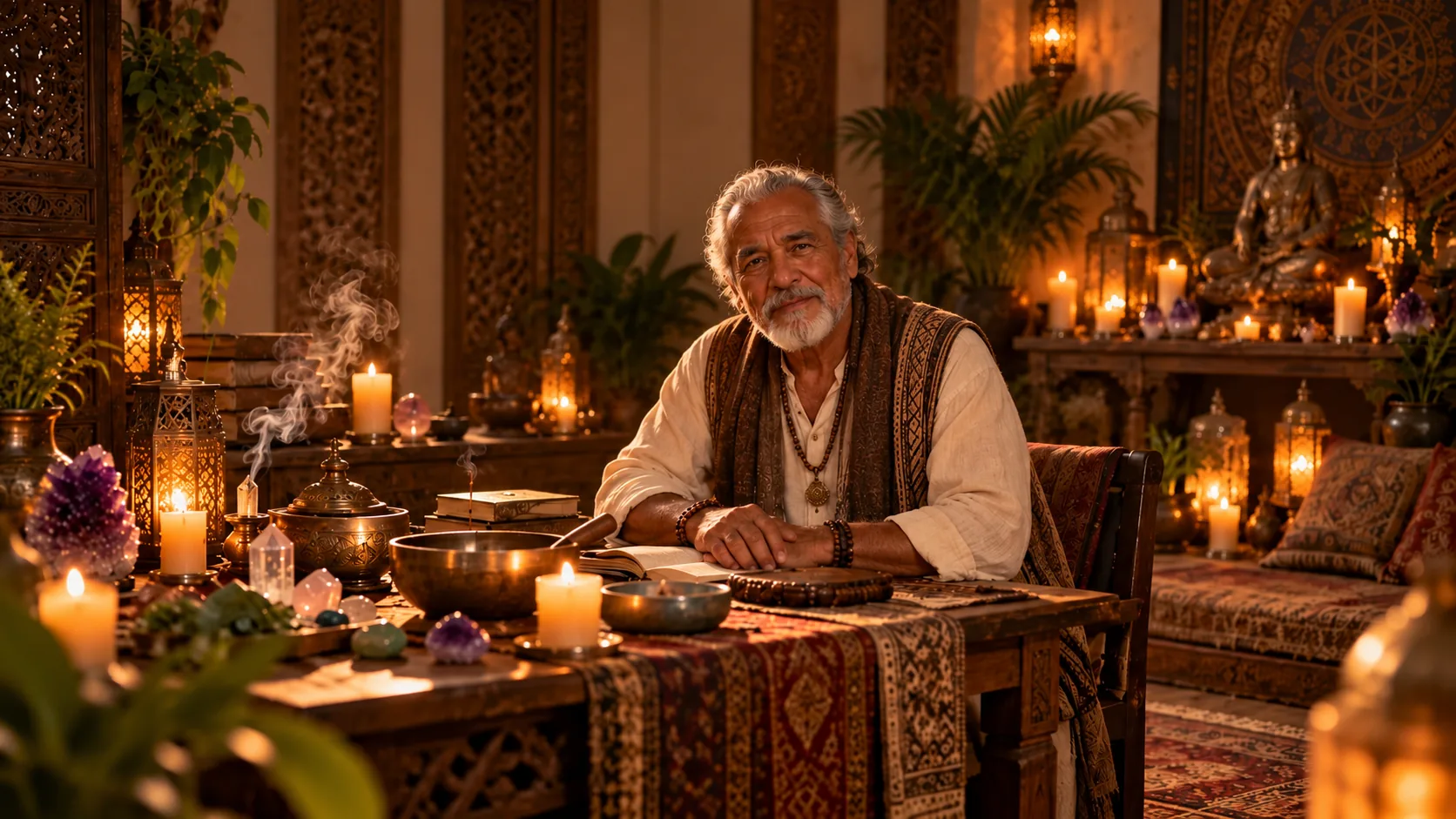 Maestro José en su espacio de orientación espiritual